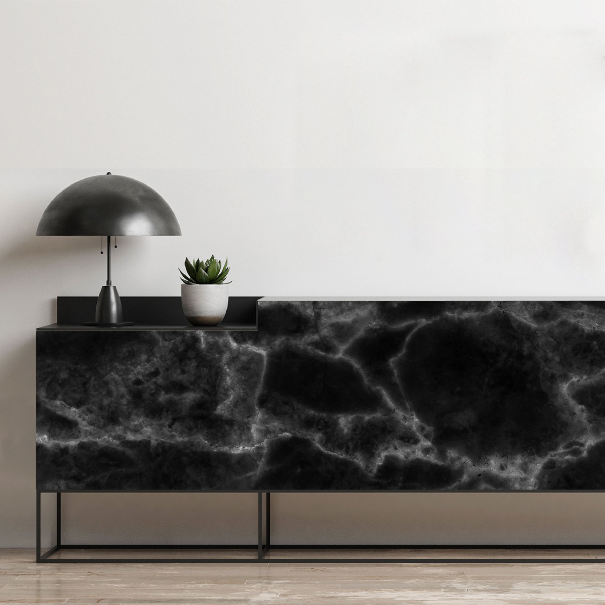 Vinilo Autoadhesivo Simil Marmol Negro - MM002