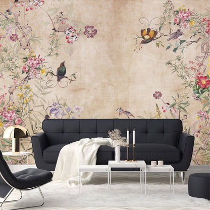 Mural Flores de Campo con fondo vintage - MT190