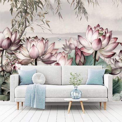 Mural Tropical Flores de Loto - MT391