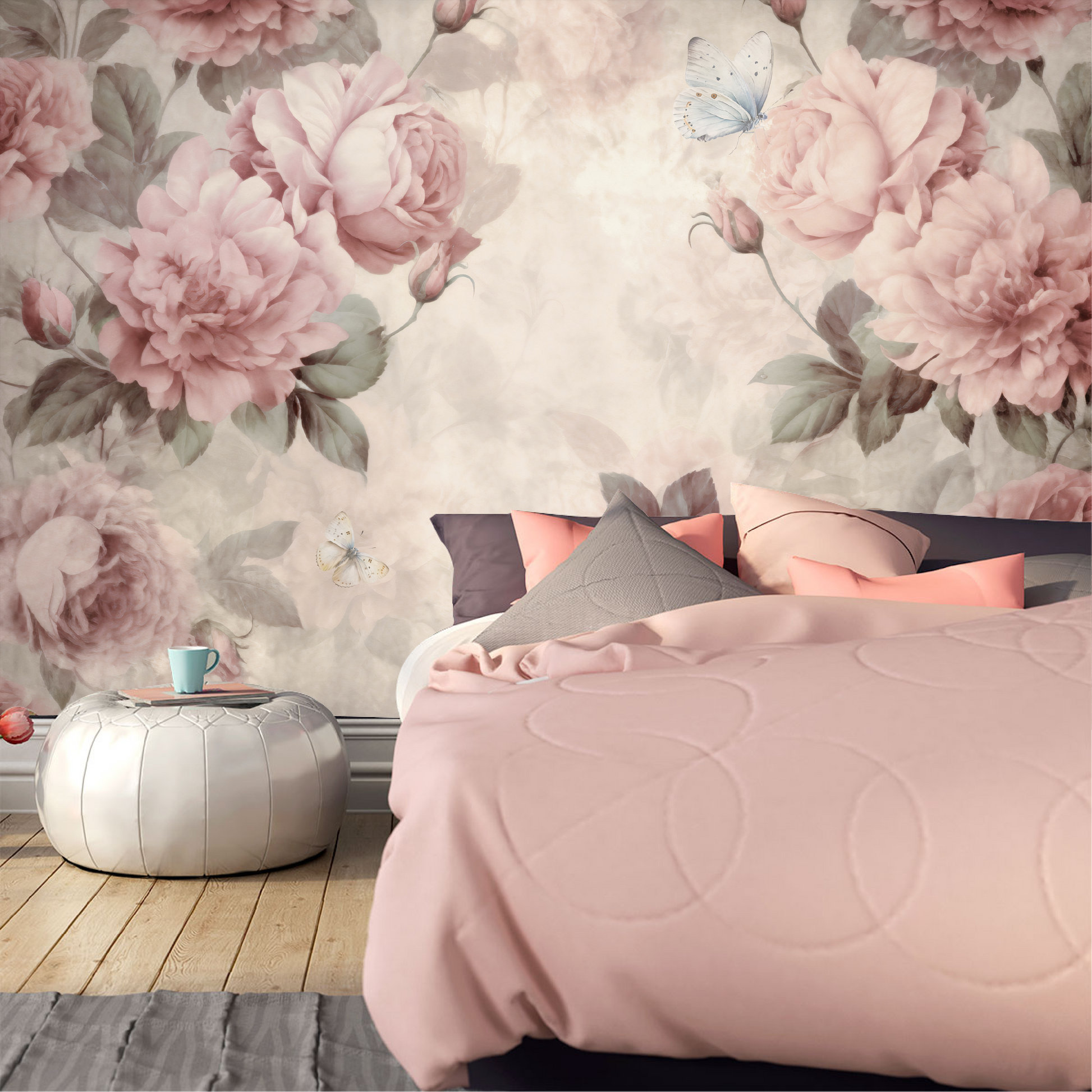 Mural Vintage Flores Peonias - MT412