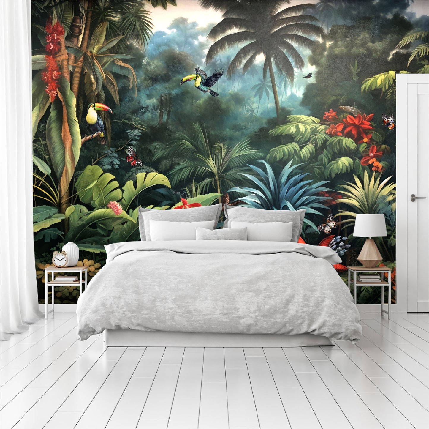 Mural Jungla Tropical con Loros - MT405