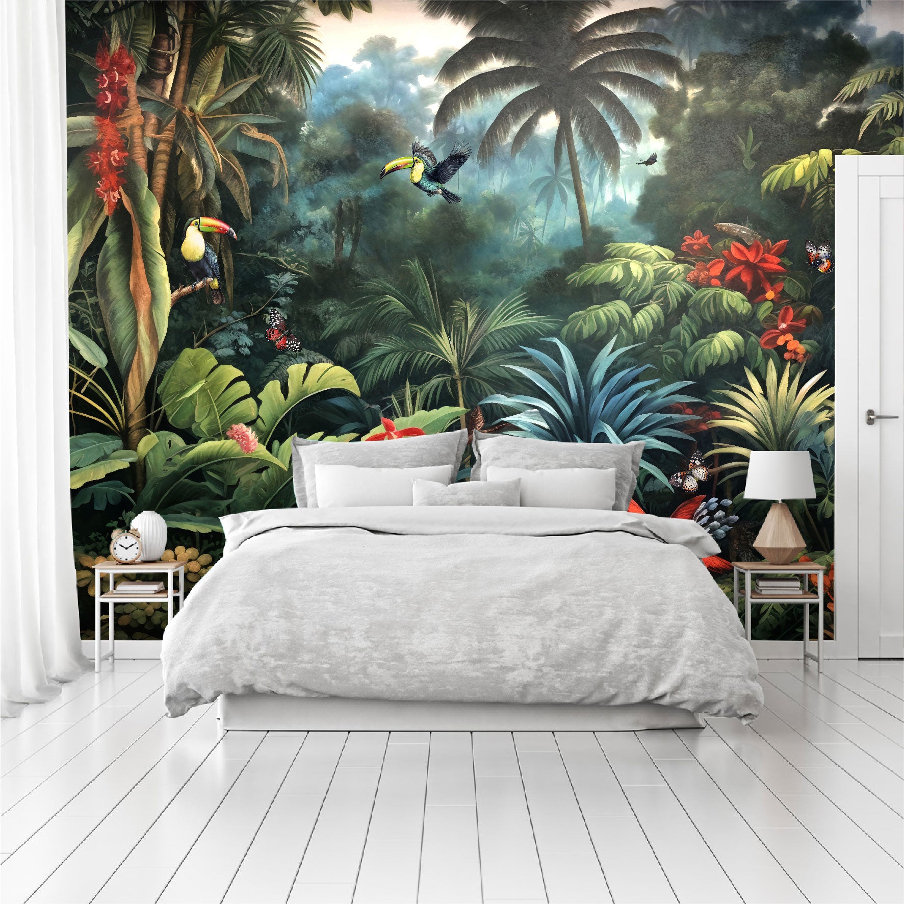 Mural Jungla Tropical con Loros - MT405