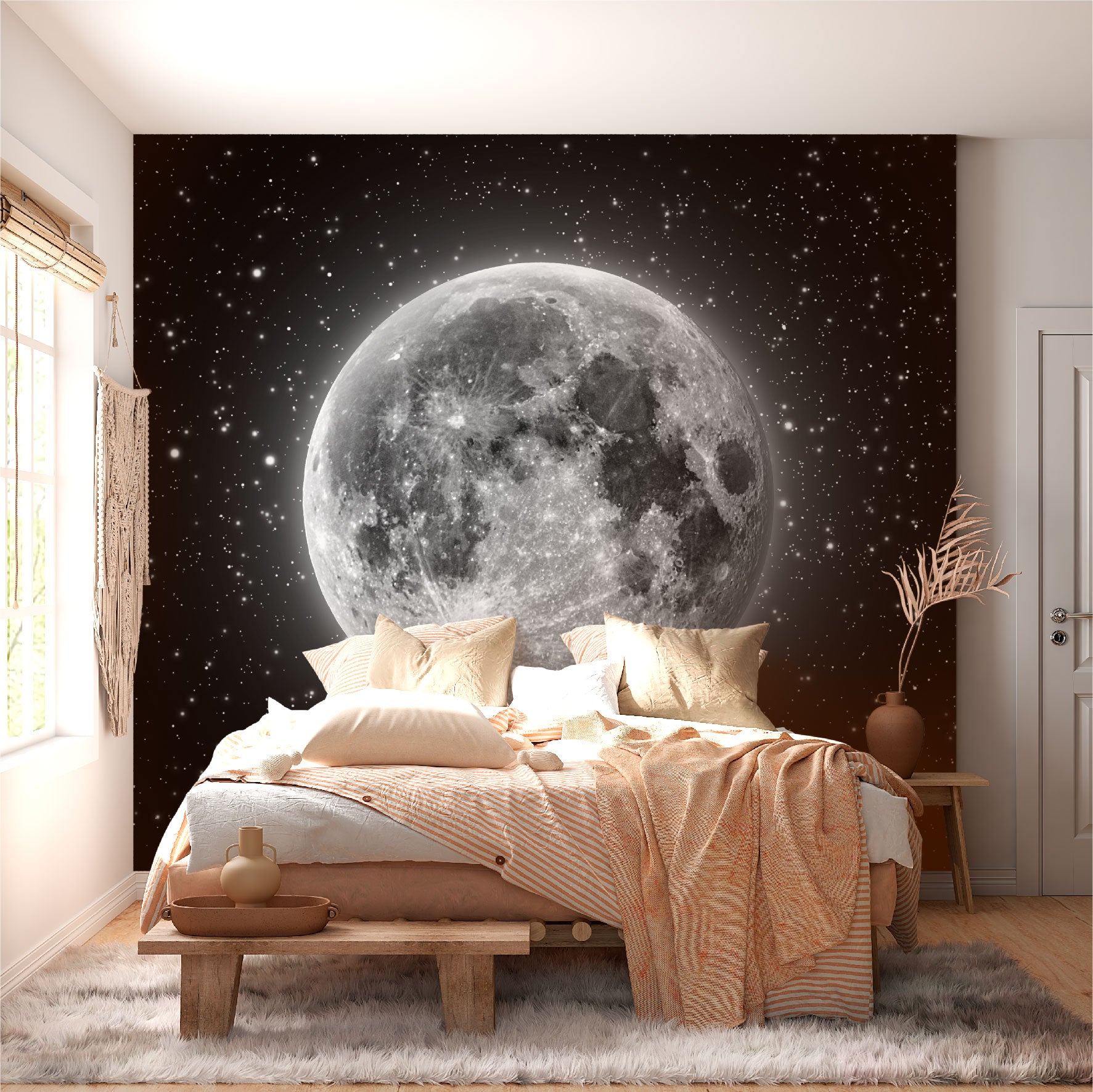 Fotomural Luna llena con estrellas - FM011