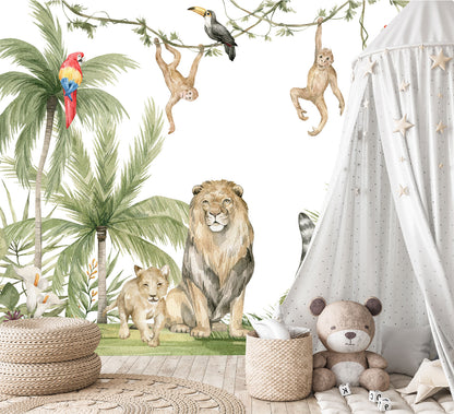 Mural Selva Tropical con Animales - MI036