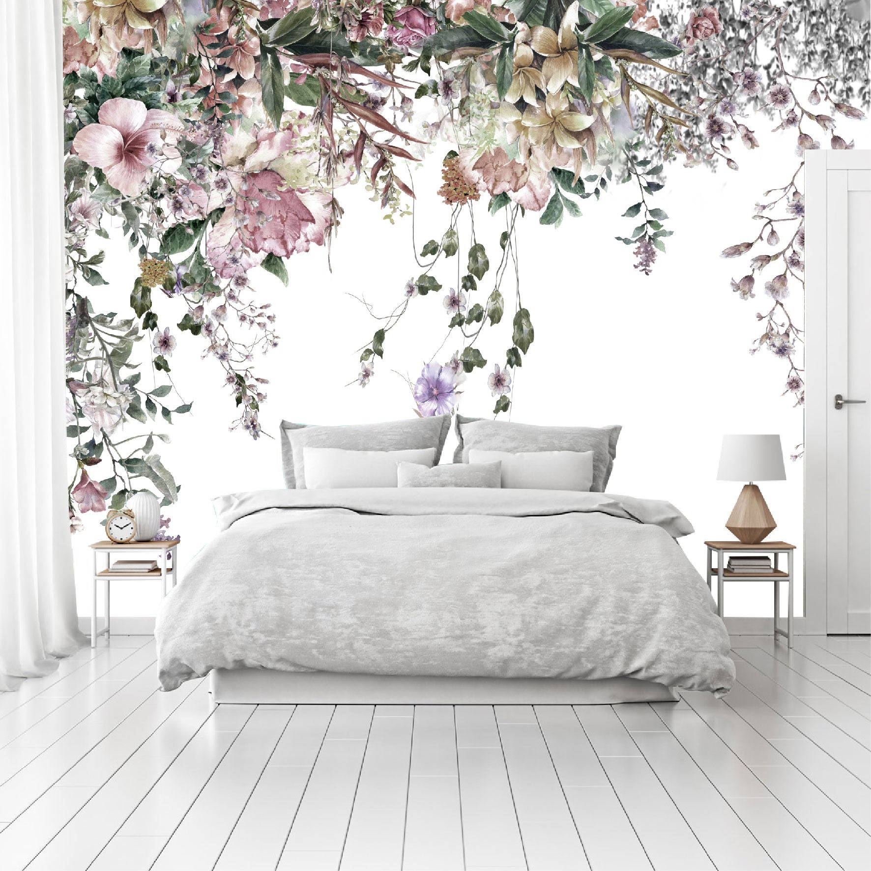 Mural Tropical Flores Primaverales de Colores - MT163