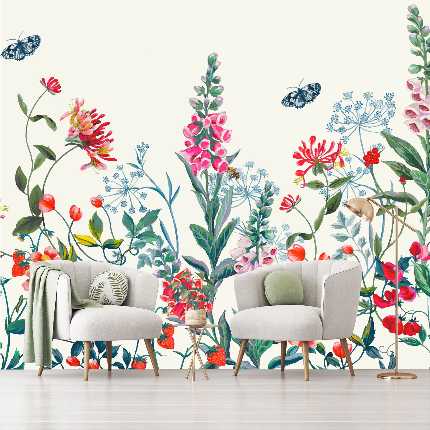 Mural Flores Botanicas Acuareladas - MT404