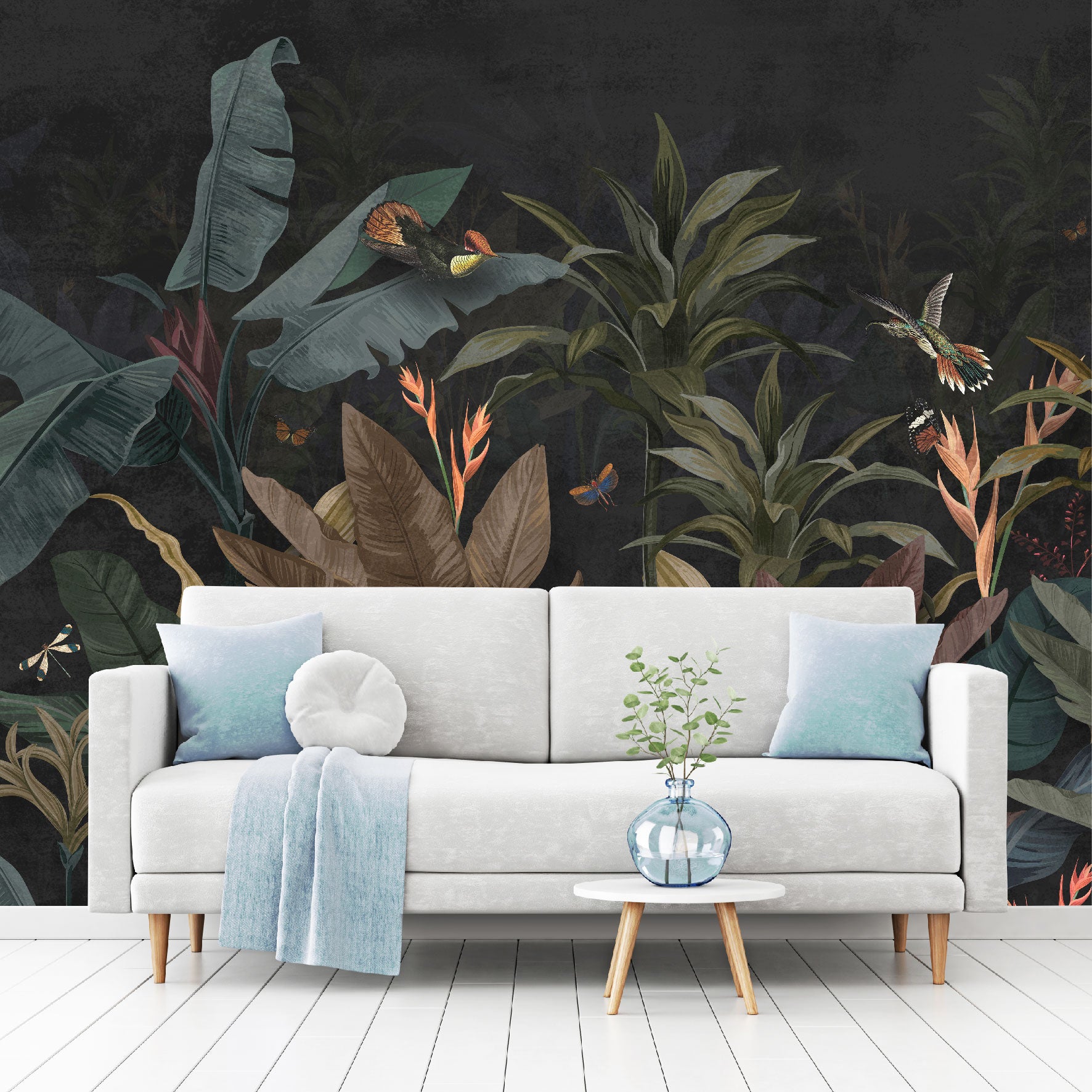 Mural Jungla Vintage Fondo Oscuro - MT250