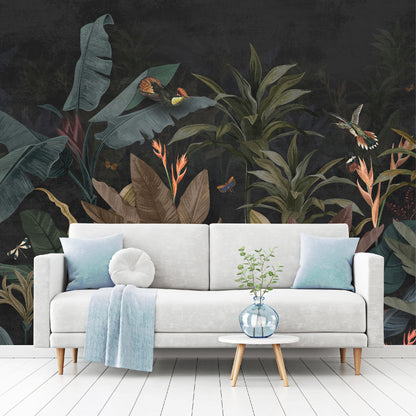 Mural Jungla Vintage Fondo Oscuro - MT250