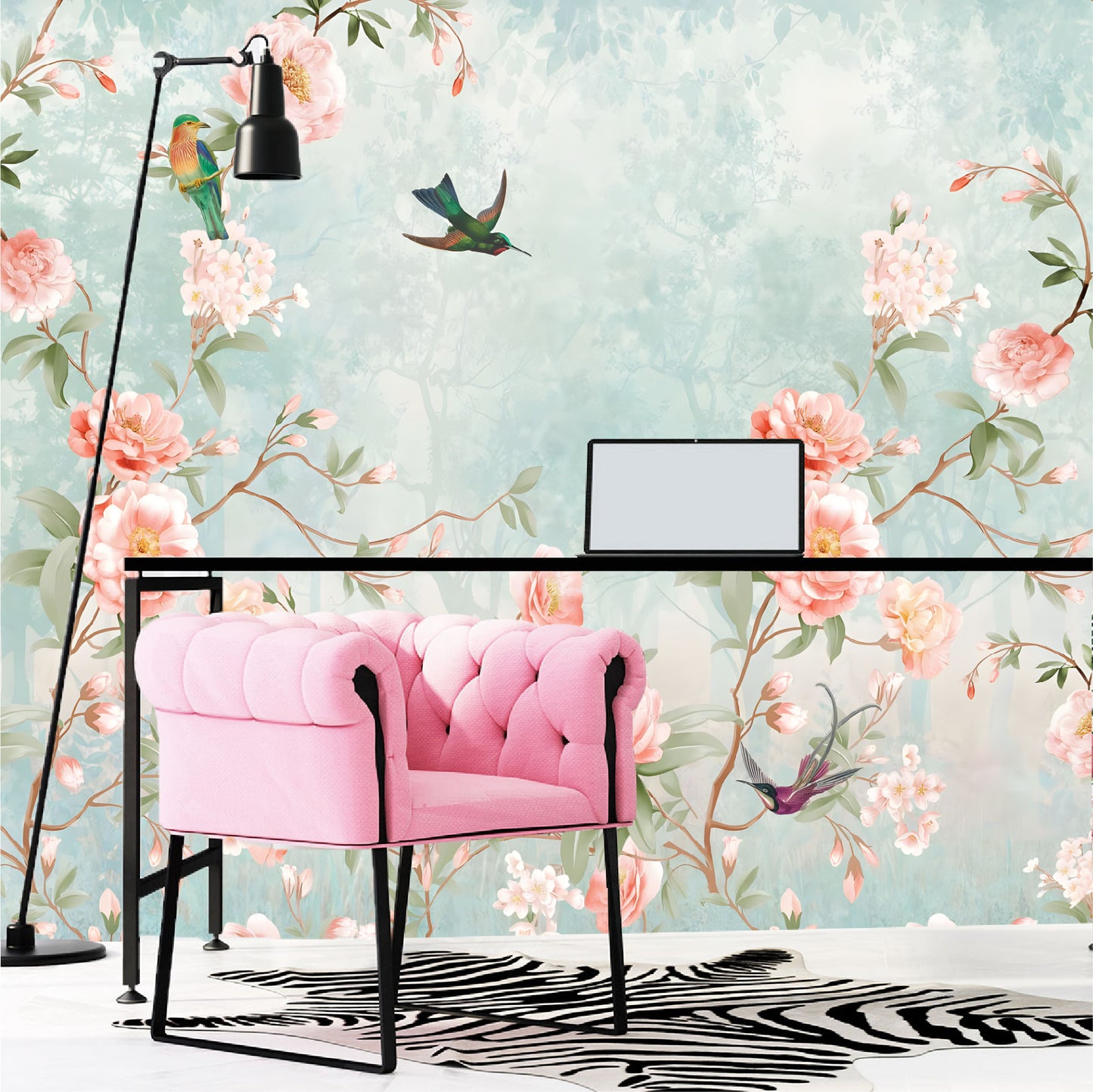 Mural enredadera de peonias - MT368