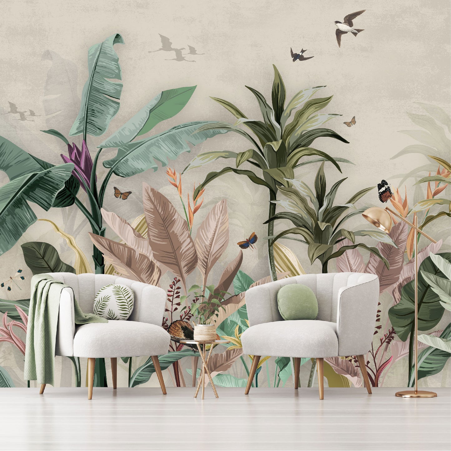 Mural4 Jungla Vintage Fondo Claro - MT251