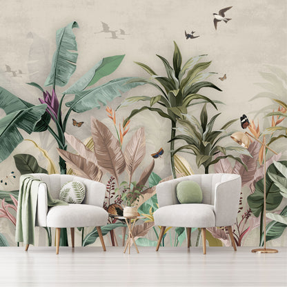 Mural4 Jungla Vintage Fondo Claro - MT251