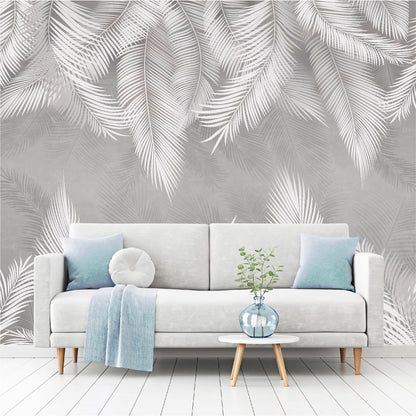 Mural Plumas Blancas y Grises - MT414