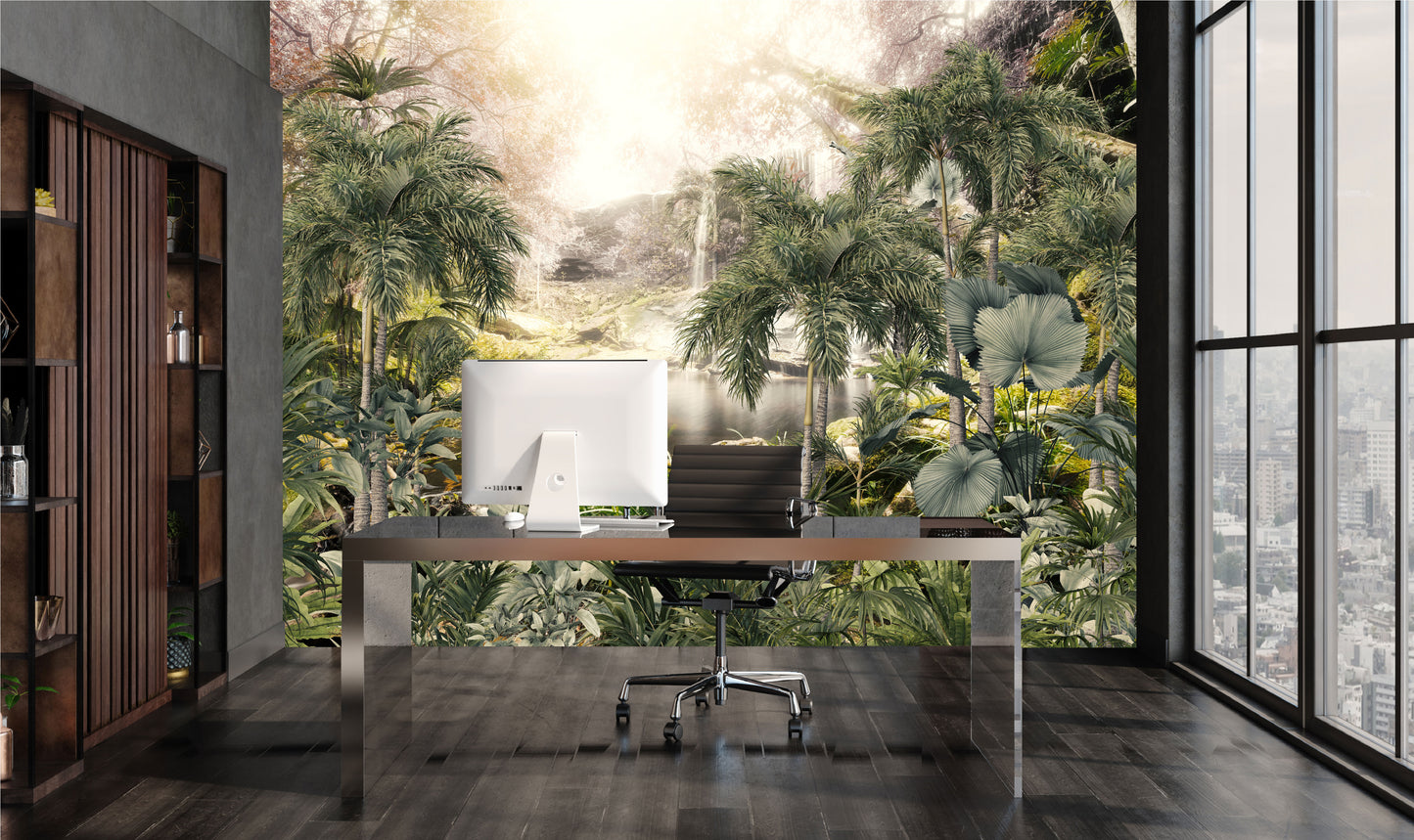 Fotomural Bosque Tropical con Lago - VCORP144