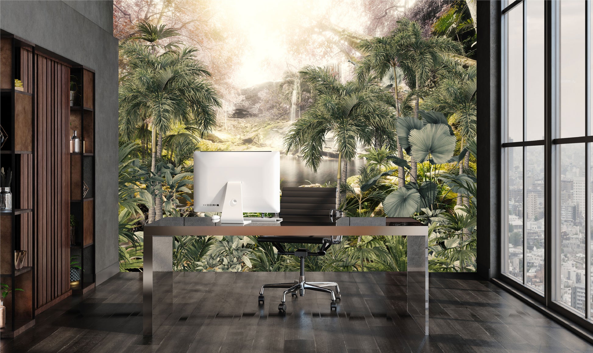 Fotomural Bosque Tropical con Lago - VCORP144