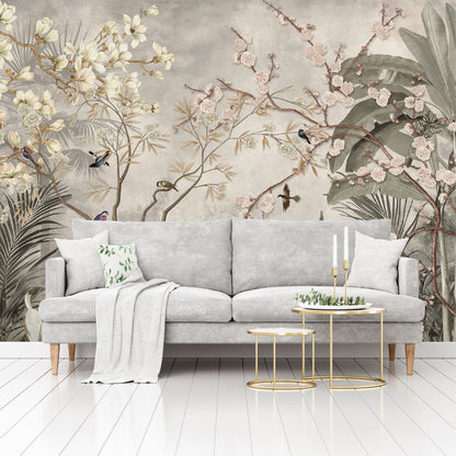 Mural Tropical Jardín Vintage - MT584