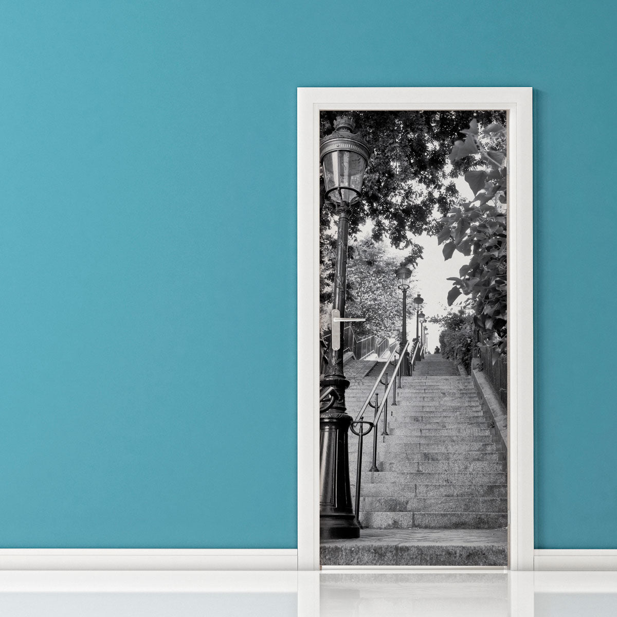 Vinilo Decorativo Para Puertas - Escalera parisino - VP010