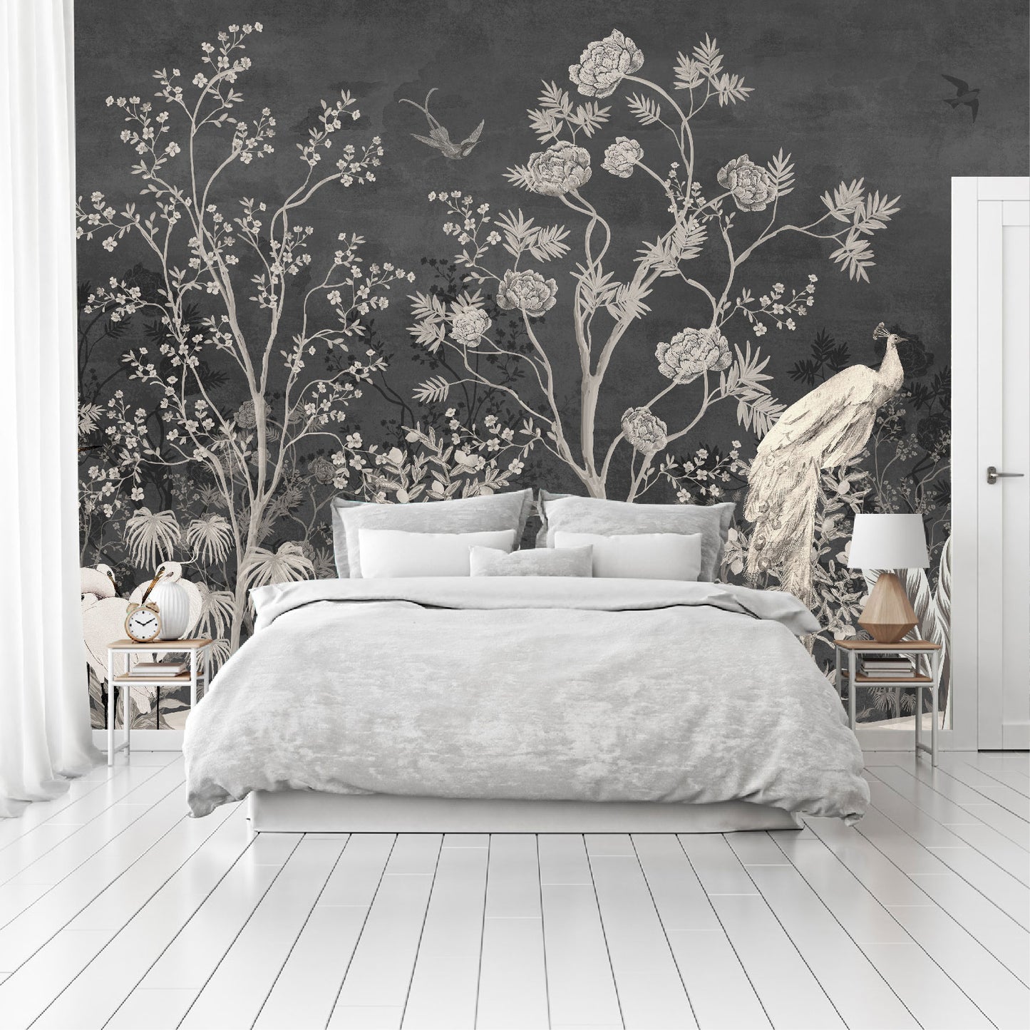 Mural Jardín Vintage con Fondo Oscuro - MT259