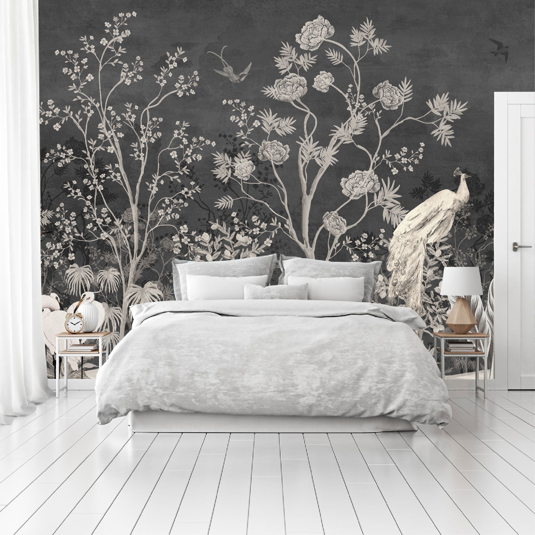 Mural Jardín Vintage con Fondo Oscuro - MT259