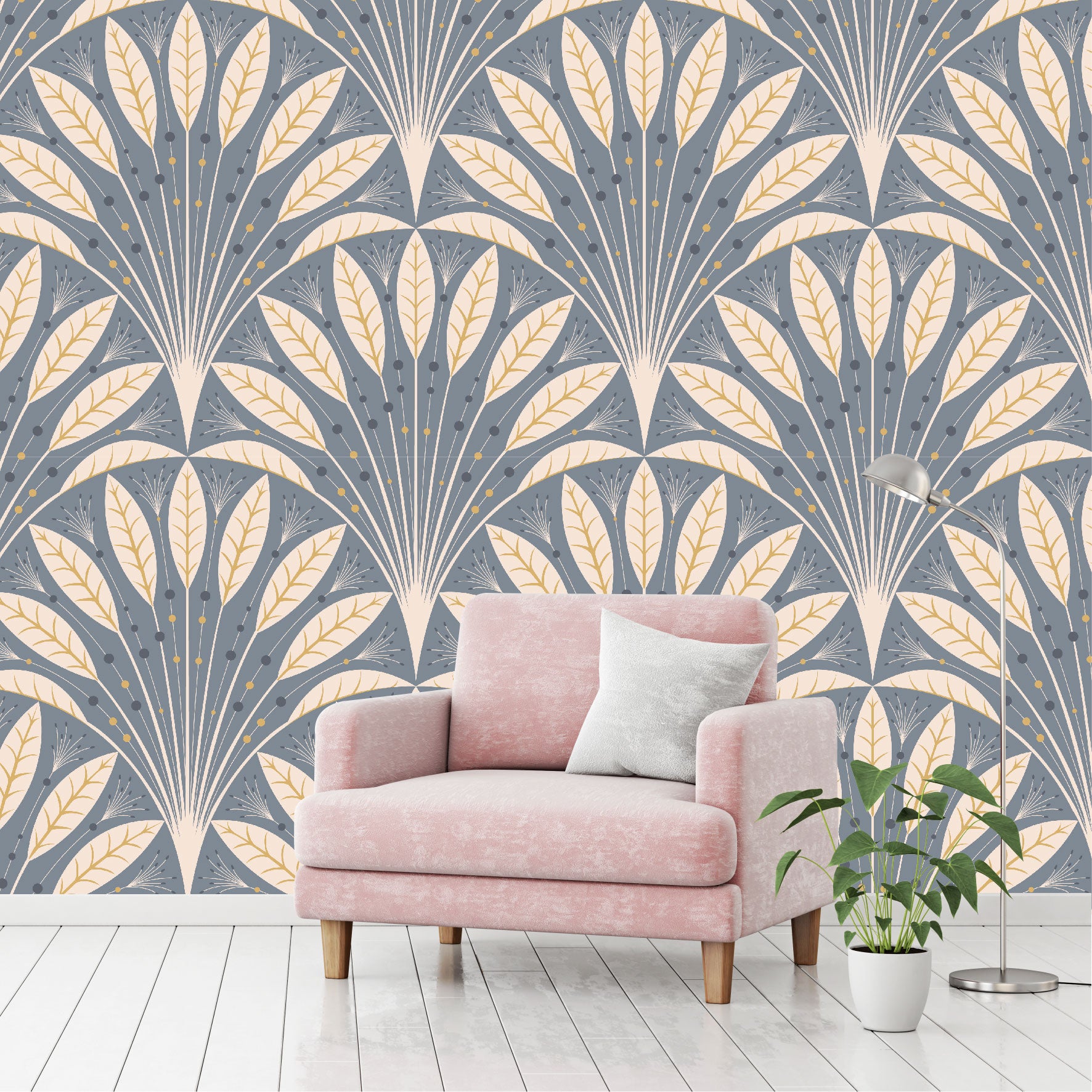Patrón Hojas Mágicas - MT554 - Gris, Marrón, Beige