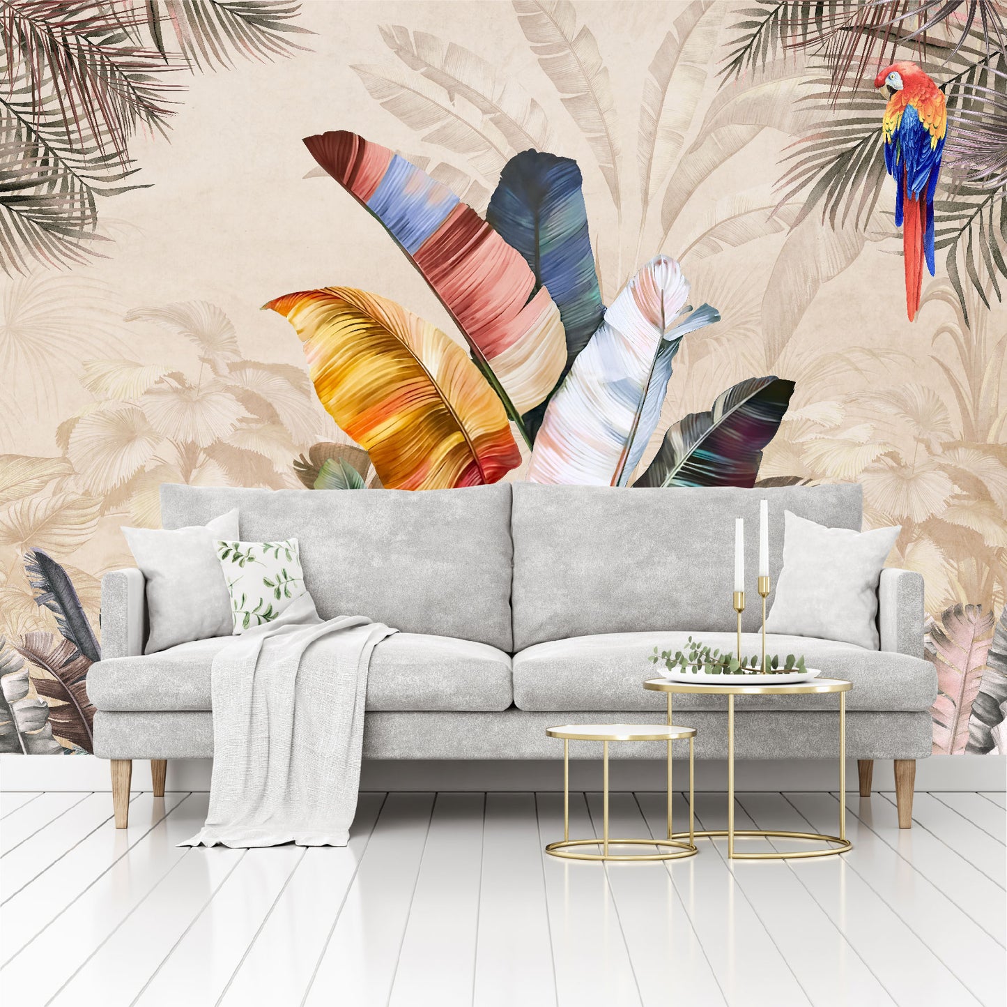 Mural Plumas Tropicales Multicolor - MT409