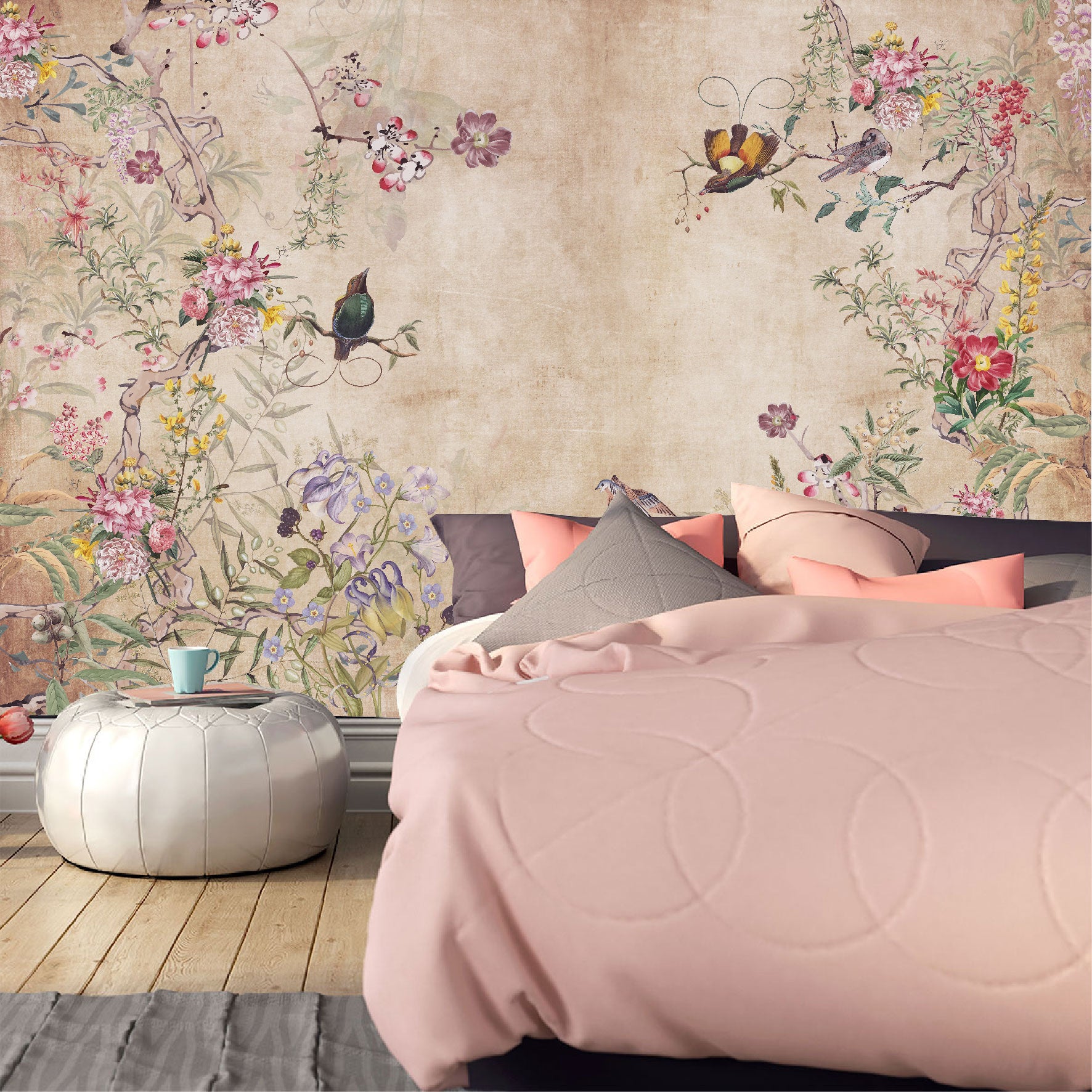 Mural Flores de Campo con fondo vintage - MT190