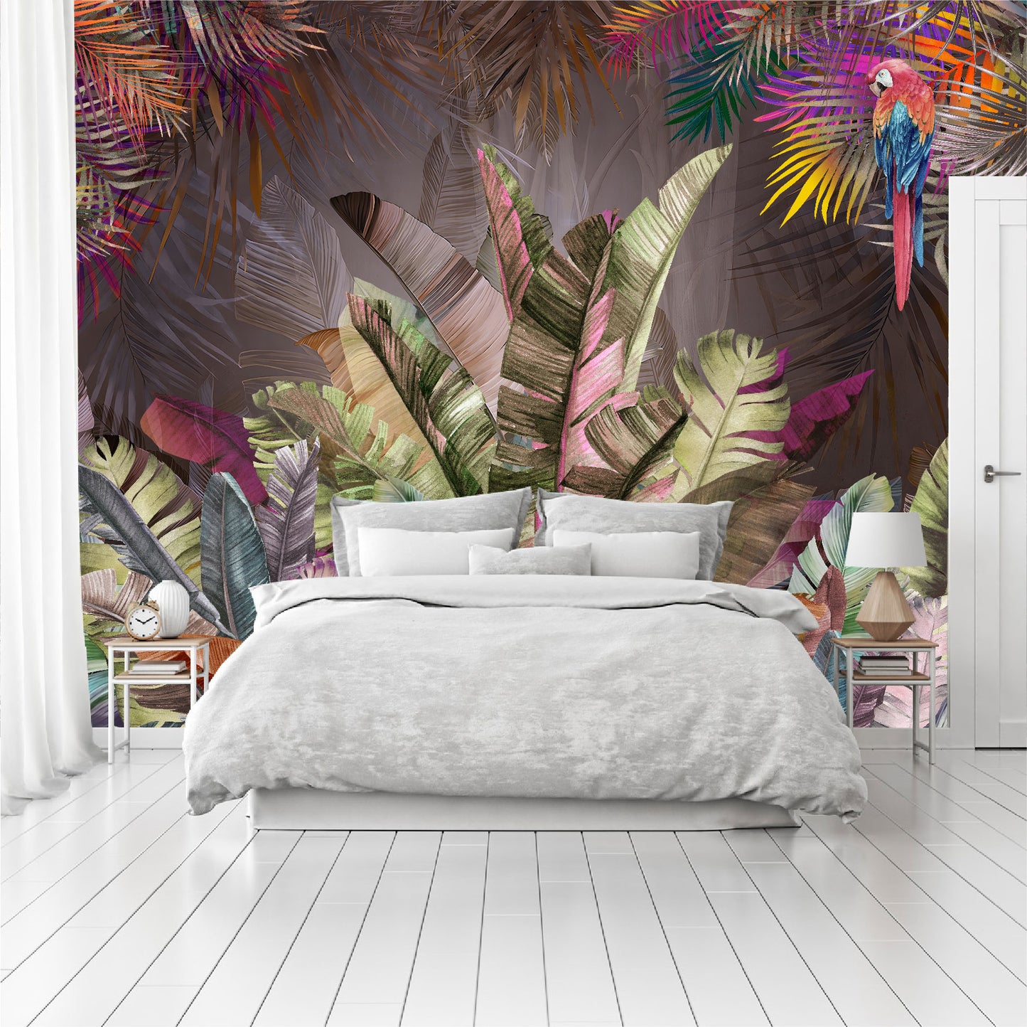 Mural Hojas Tropicales Coloridas  - MT437