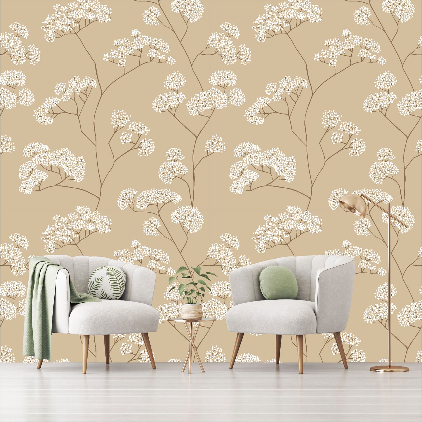 Mural flores blancas - MT363