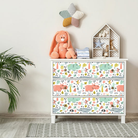 Vinilo para Muebles Animales Sonrientes - MI115