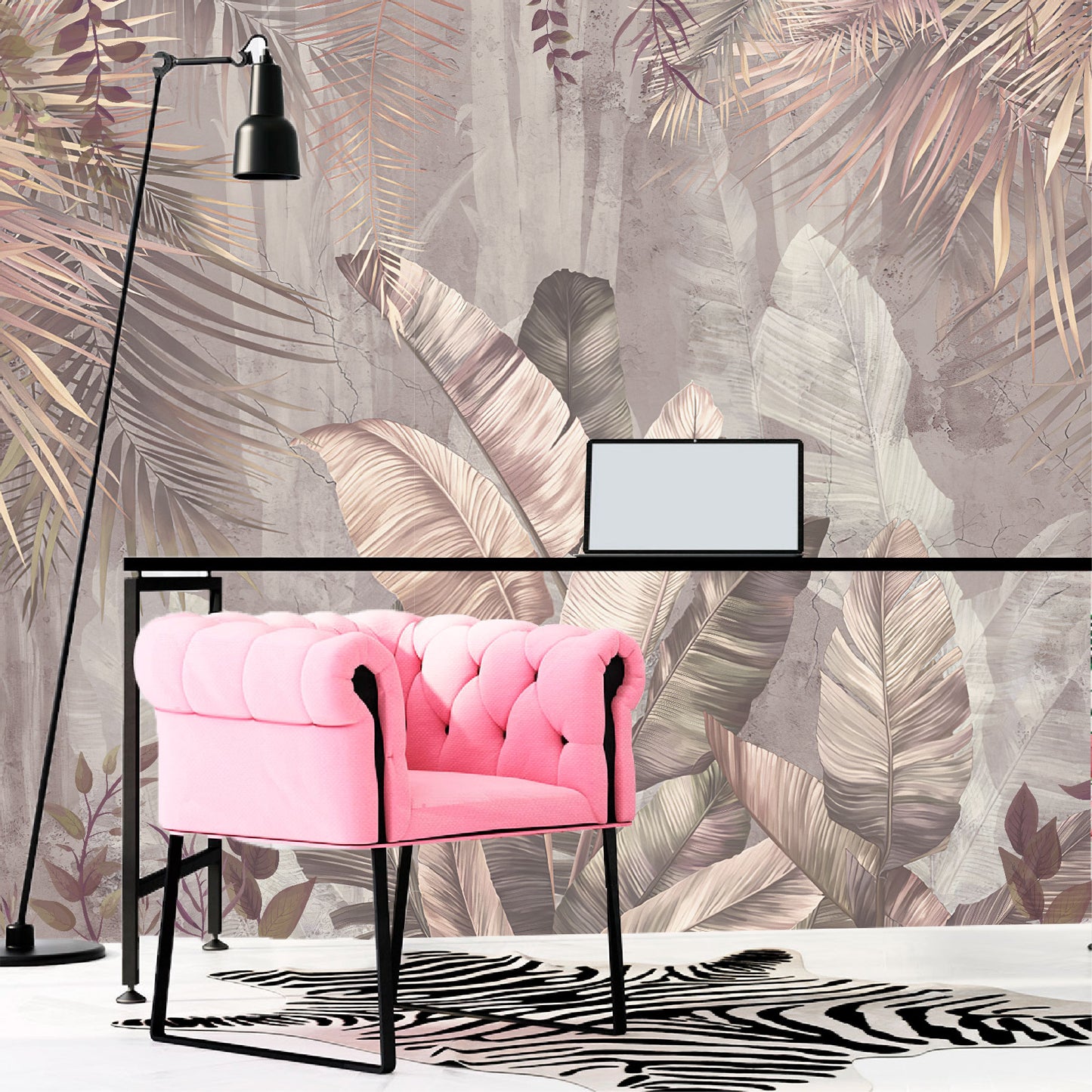 Mural Hojas Tropicales Vintage - MT481
