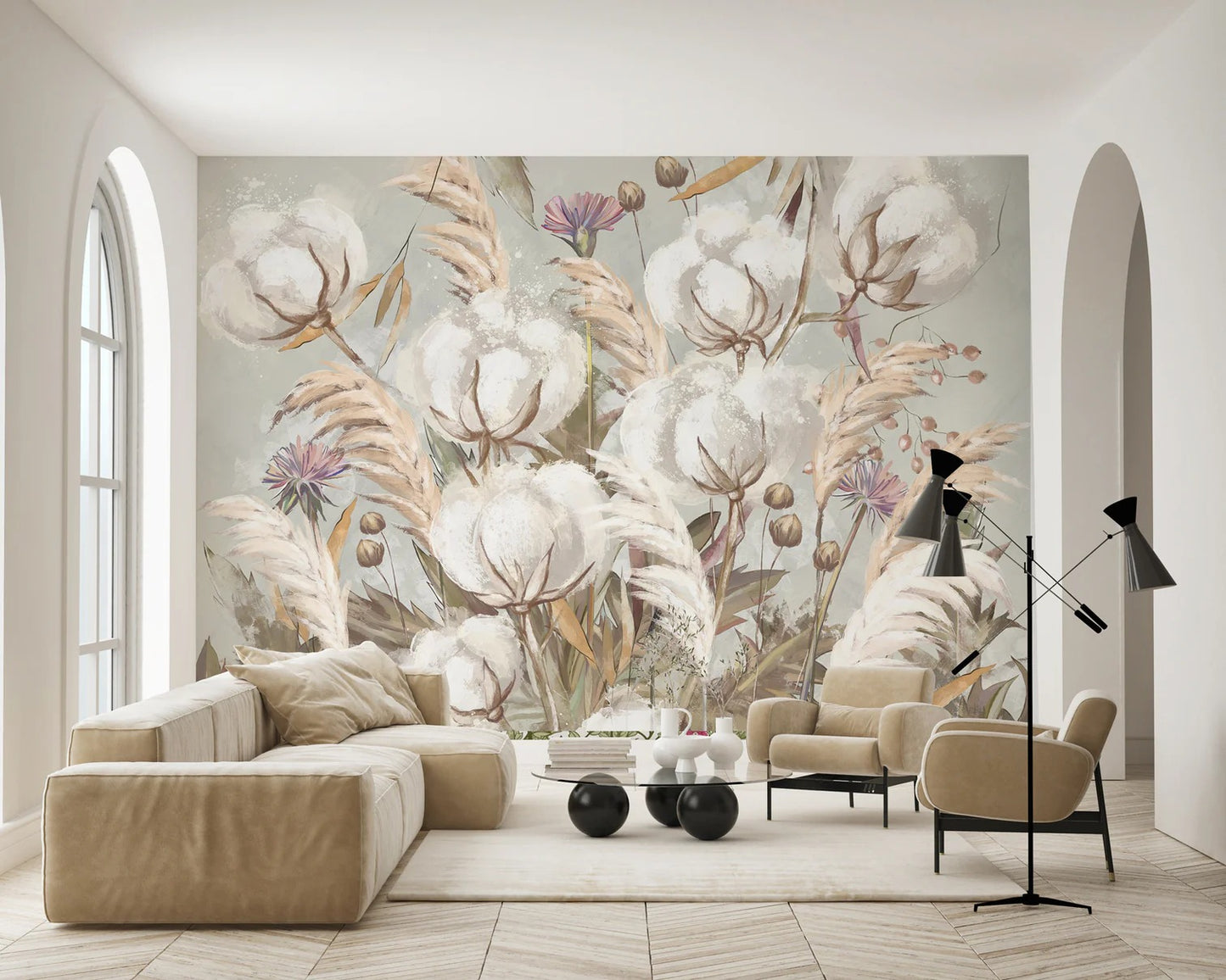 Mural Flores de Algodón - MT607