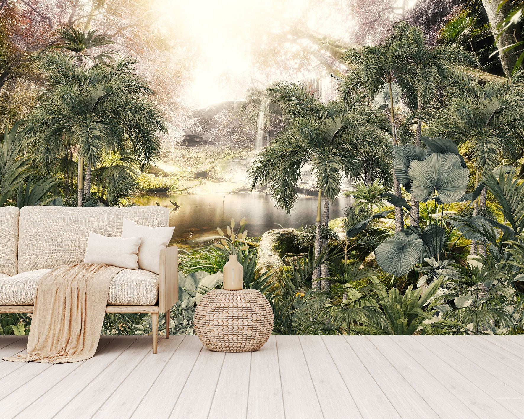 Mural Bosque Tropical con Lago - MT144