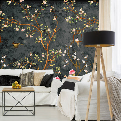 Mural Campestre Inglés Gris Oscuro - Negro - MT375