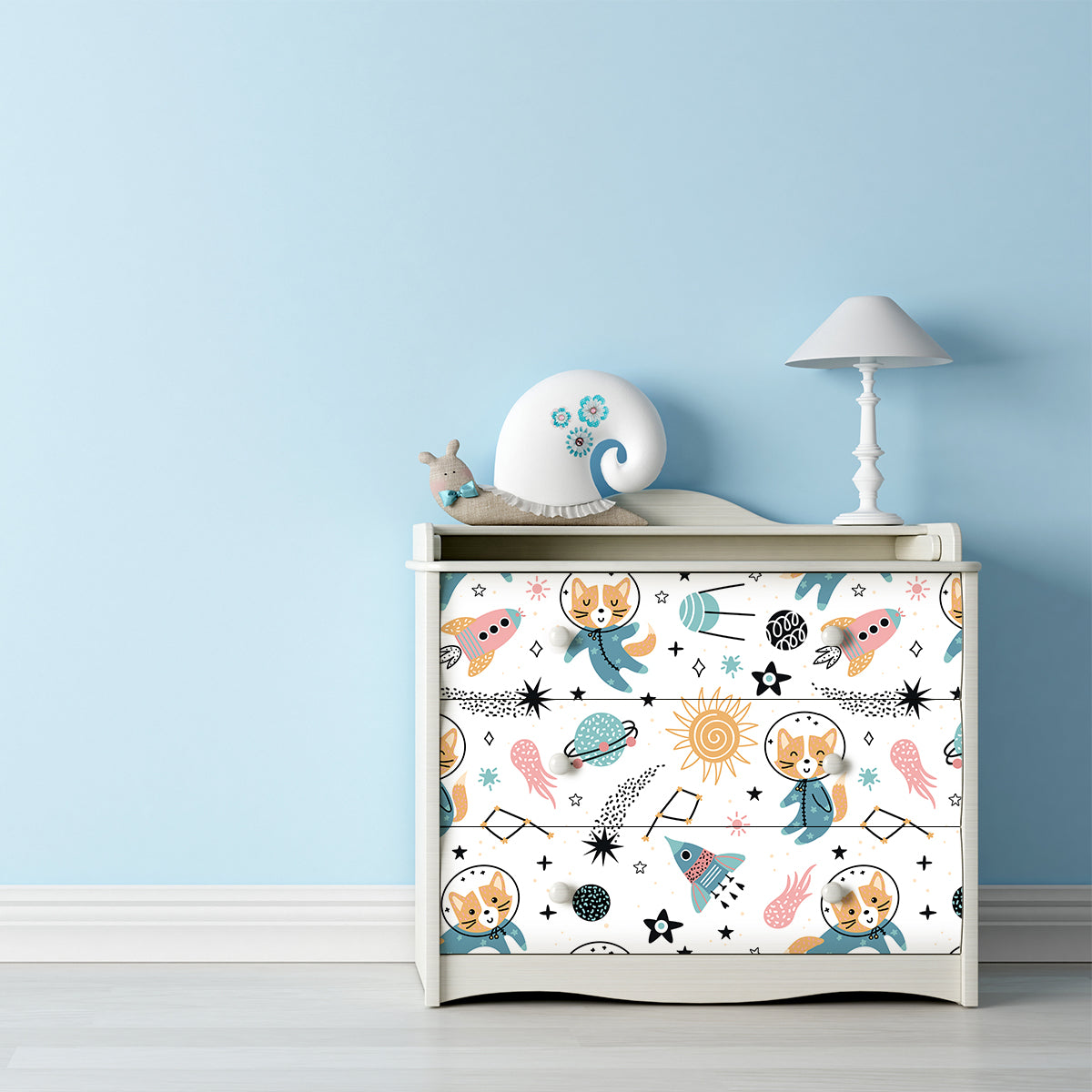 Vinilo para Muebles Animales en el espacio - M001