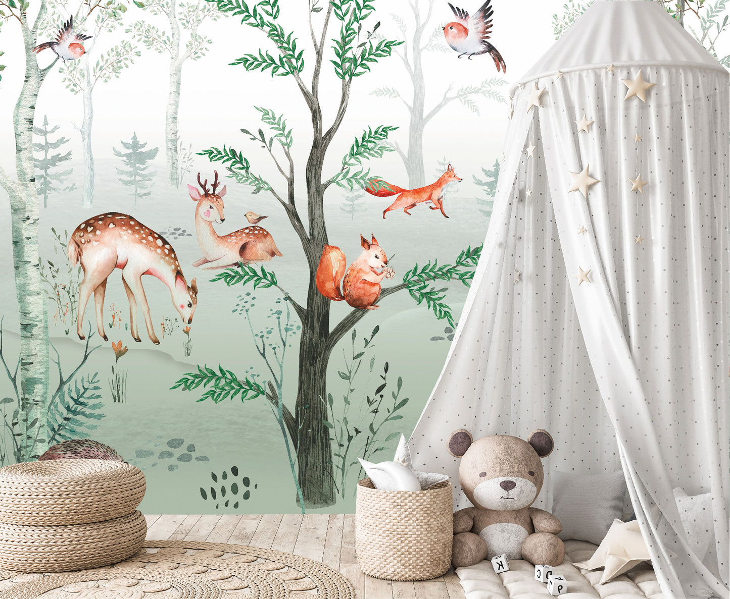 Mural Bosque con Animalitos - MI033