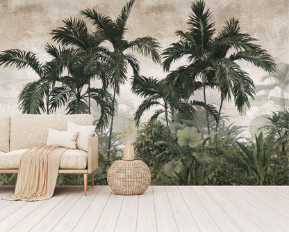 Mural Jungla Tropical con Hojas de Palma - MT145