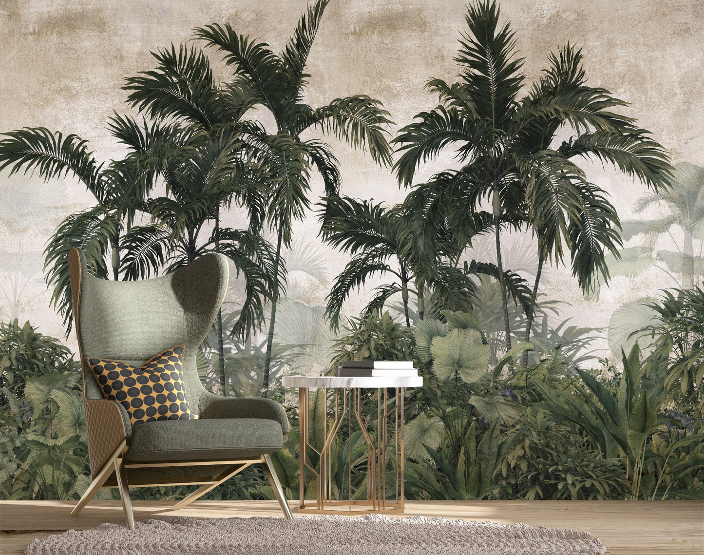 Mural Jungla Tropical con Hojas de Palma - MT145