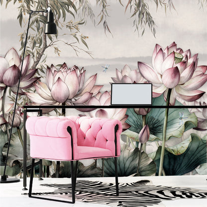 Mural Tropical Flores de Loto - MT391