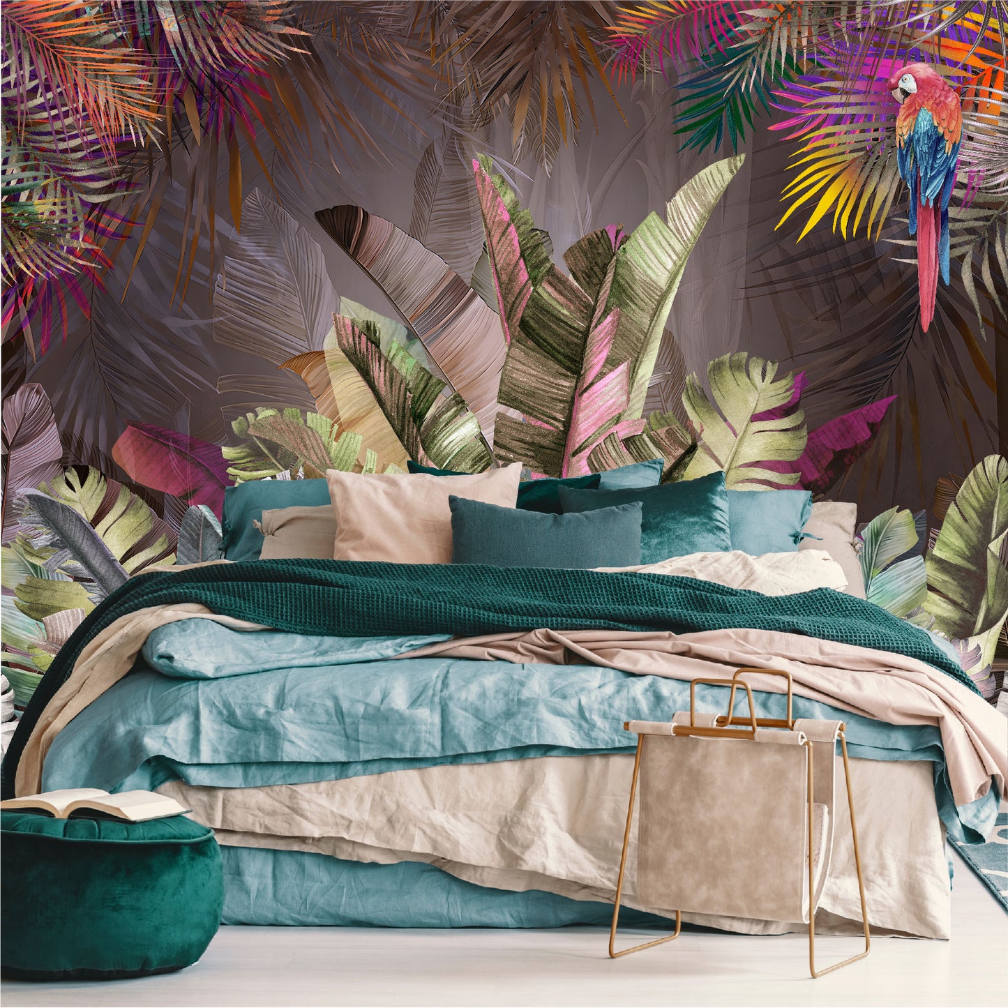 Mural Hojas Tropicales Coloridas  - MT437