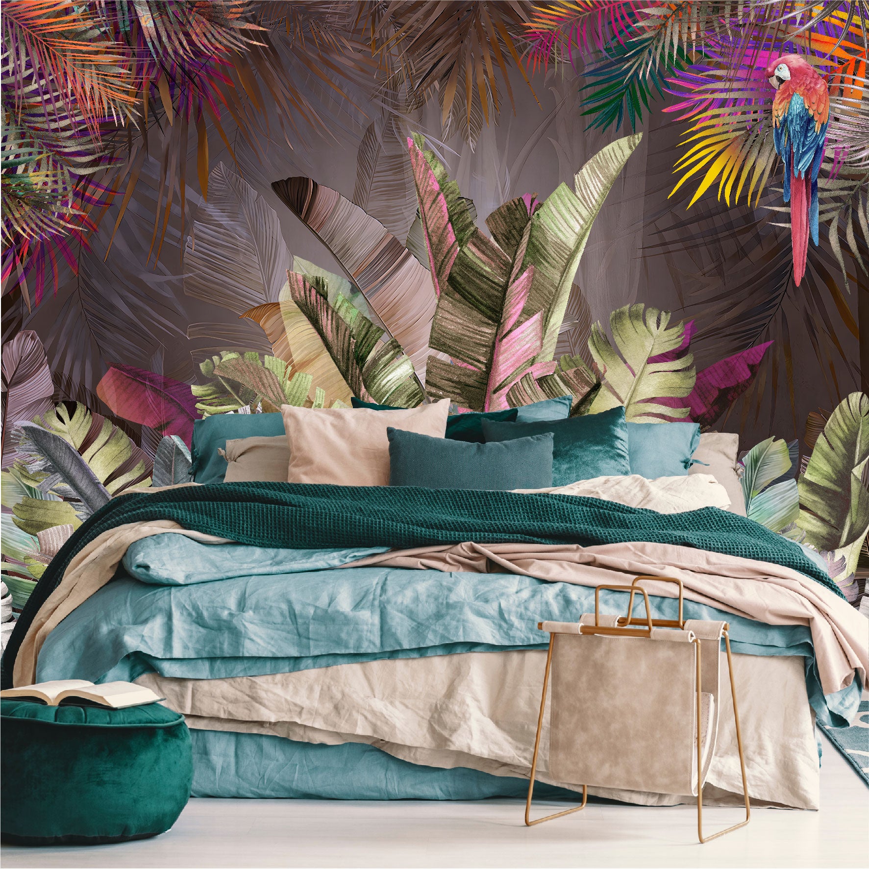 Mural Hojas Tropicales Coloridas  - MT437