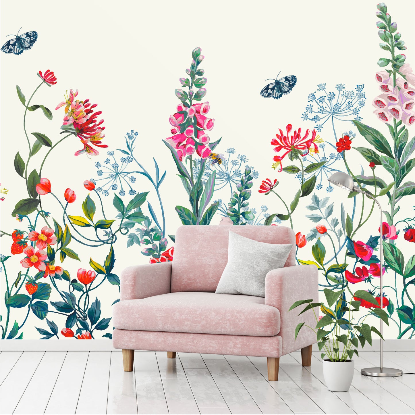 Mural Flores Botanicas Acuareladas - MT404