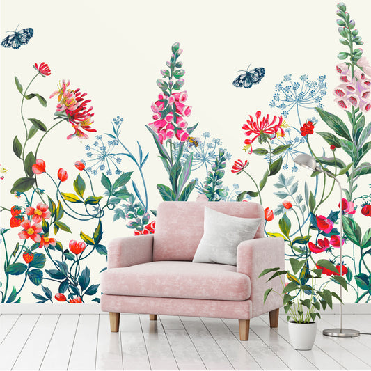 Mural Flores Botanicas Acuareladas - MT404