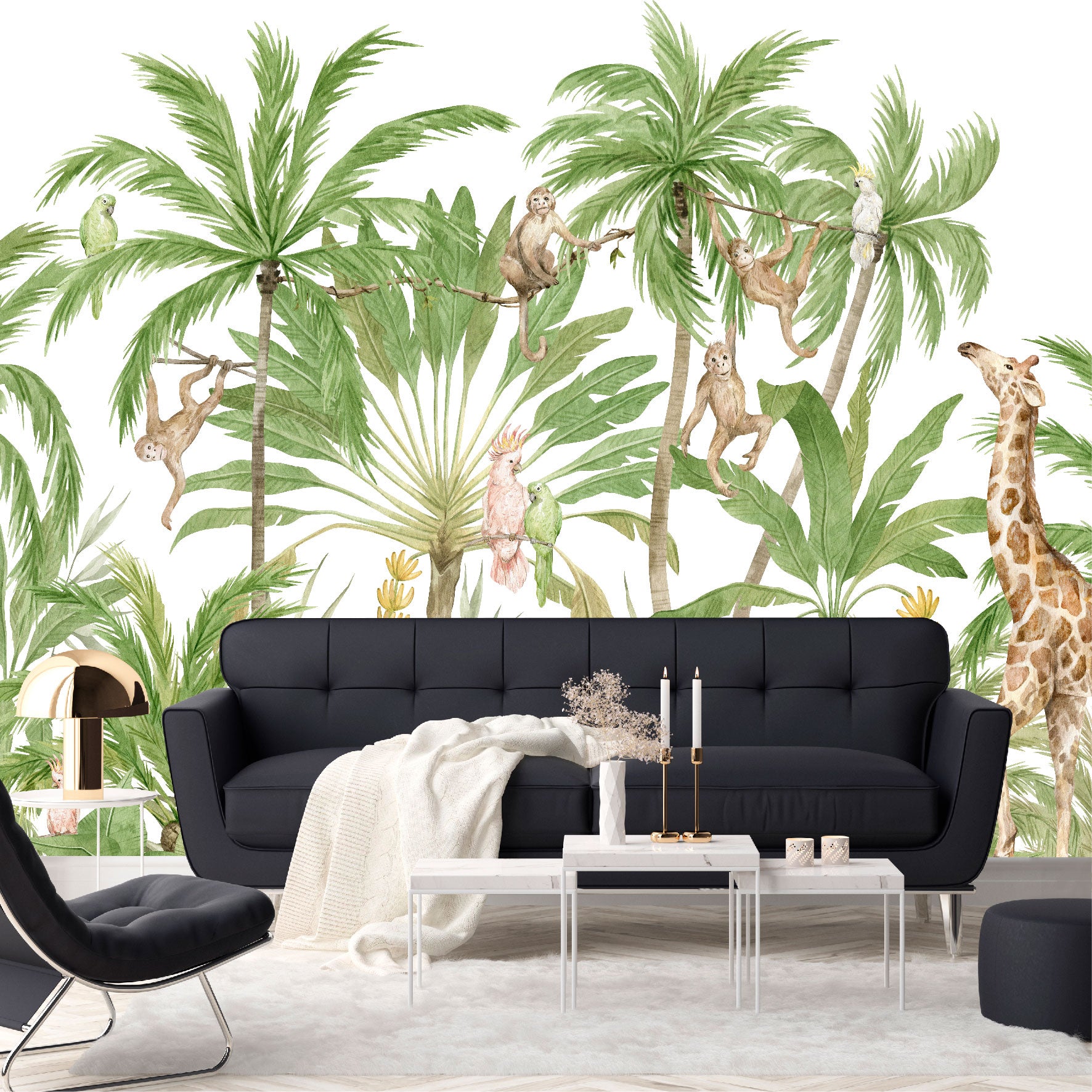 Mural Jungla Tropical con Animales - MT485