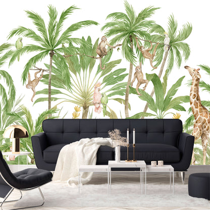 Mural Jungla Tropical con Animales - MT485
