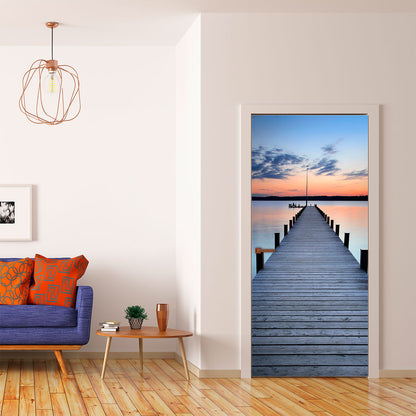 Vinilo Decorativo Para Puertas atardecer en la playa - VP014