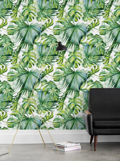 Vinilo Mate Hojas Tropicales Mod 17