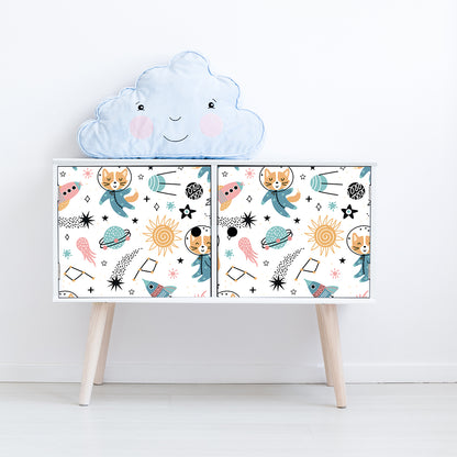 Vinilo para Muebles Animales en el espacio - M001