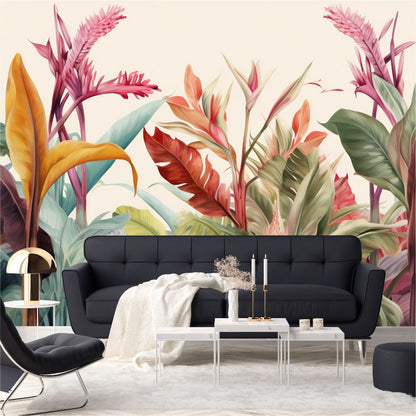 Mural Hojas Tropicales Coloridas - MT447