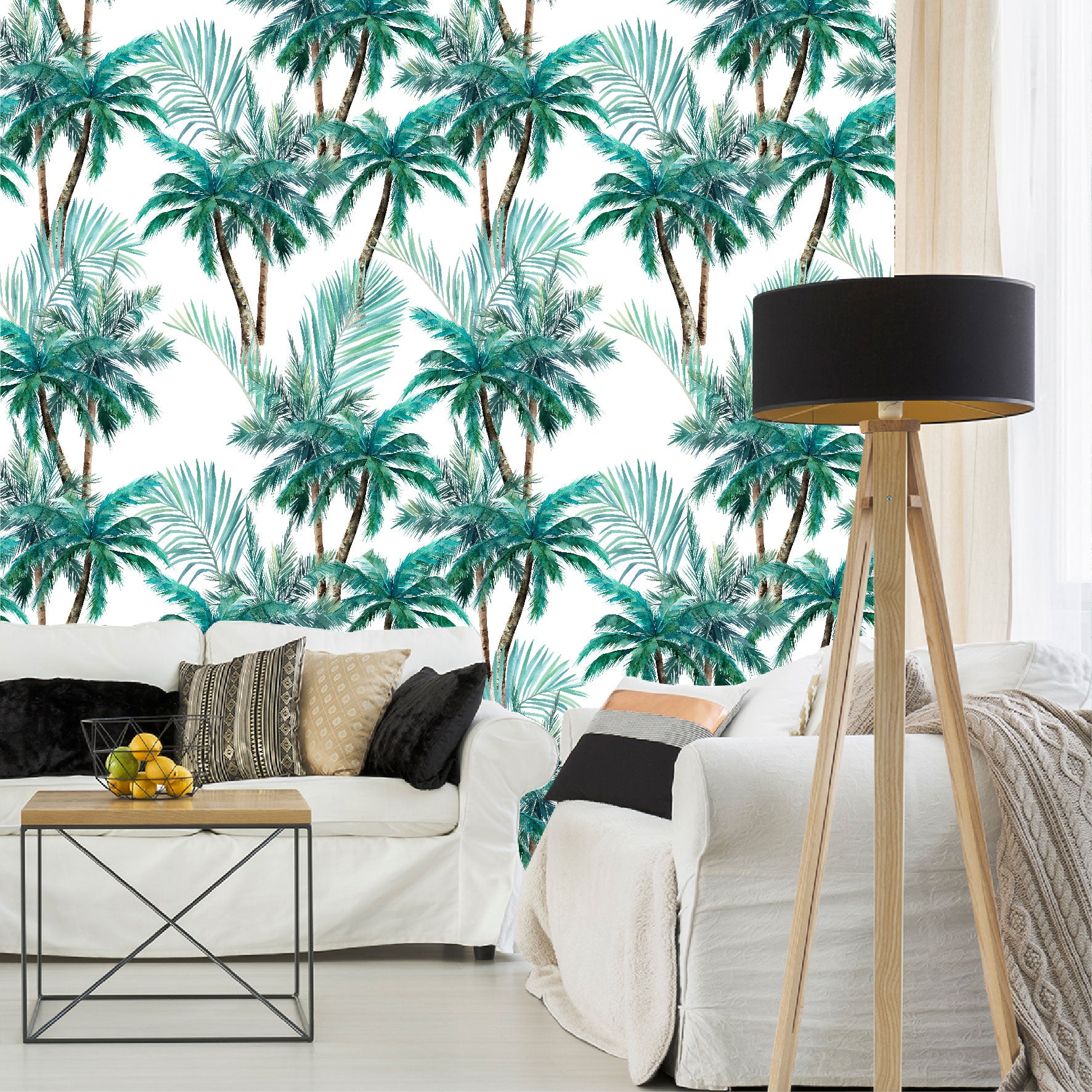 Mural Hojas con Palmeras Tropicales - MT117