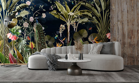 Mural Tropical Pavo Real - MT493