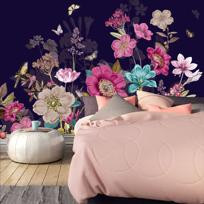 Mural Flores con Mariposas - MT268